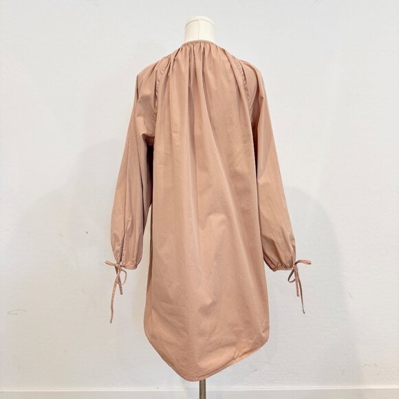 J. Crew Tie Sleeve Button Front Lightweight Cotton Poplin Mini Shirt Dress Large - Picture 7 of 8